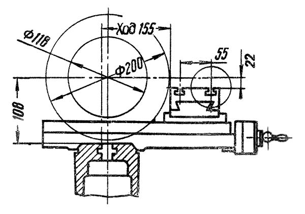 Супорт. Габаритні розміри робочого простору токарного верстата 16Т04А 16Т04А Габаритні розміри робочого простору токарного верстата